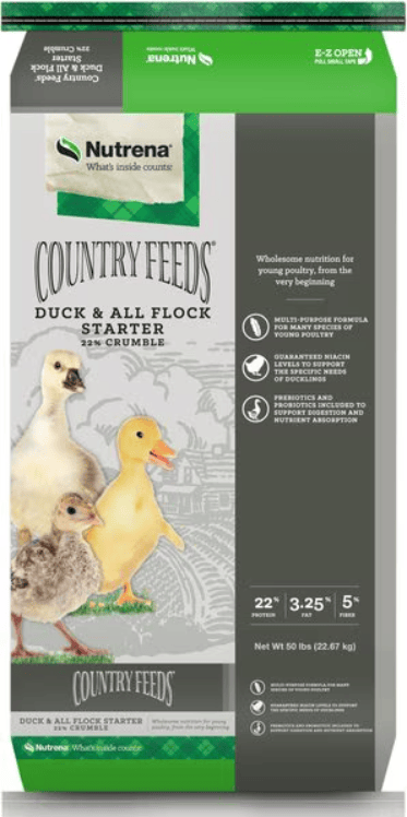 Nutrena Duck and Goose Starter crumbles feed, best for hatchling and young ducklings